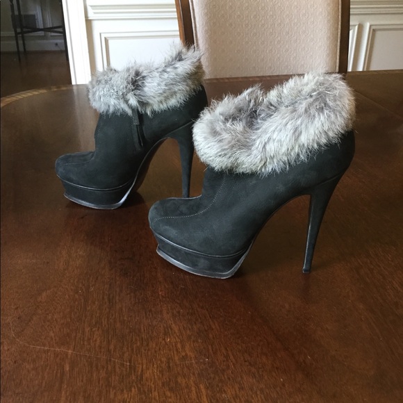 yves saint laurent fur boots